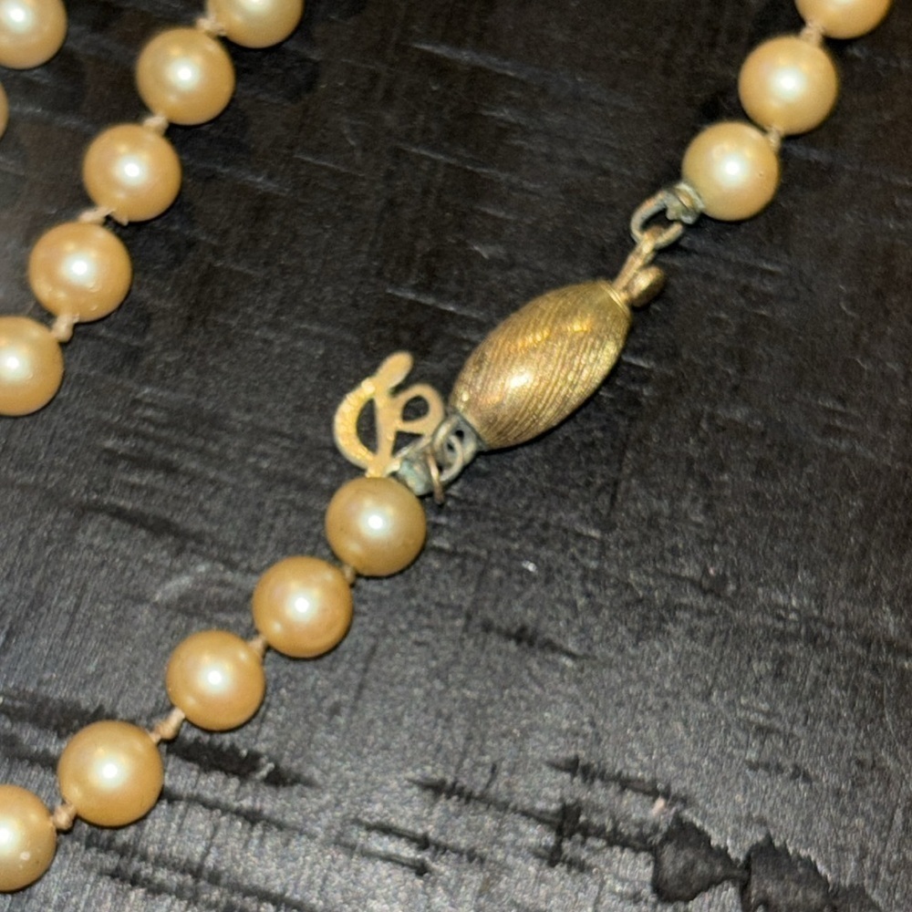 Vintage Danecraft Knotted Pearl Long Necklace Classy - Picture 3 of 6